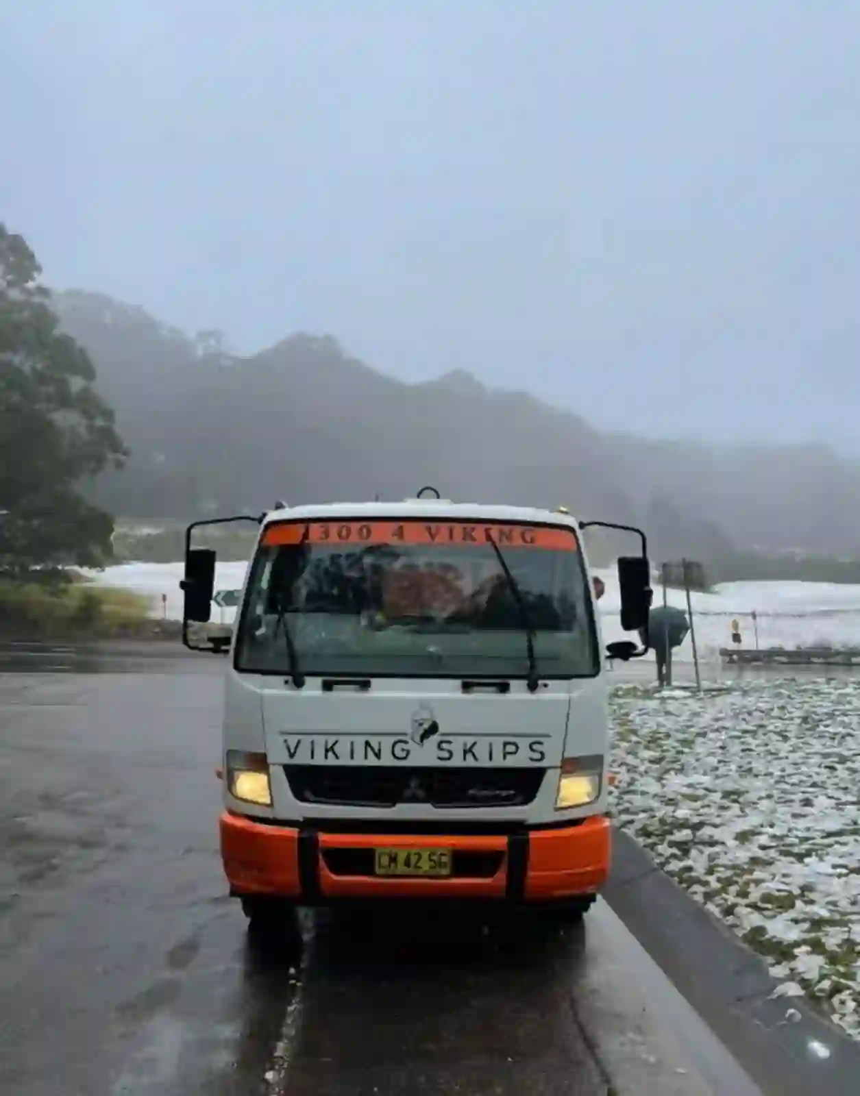 Viking Skips orange bin delivered to a Sydney job site