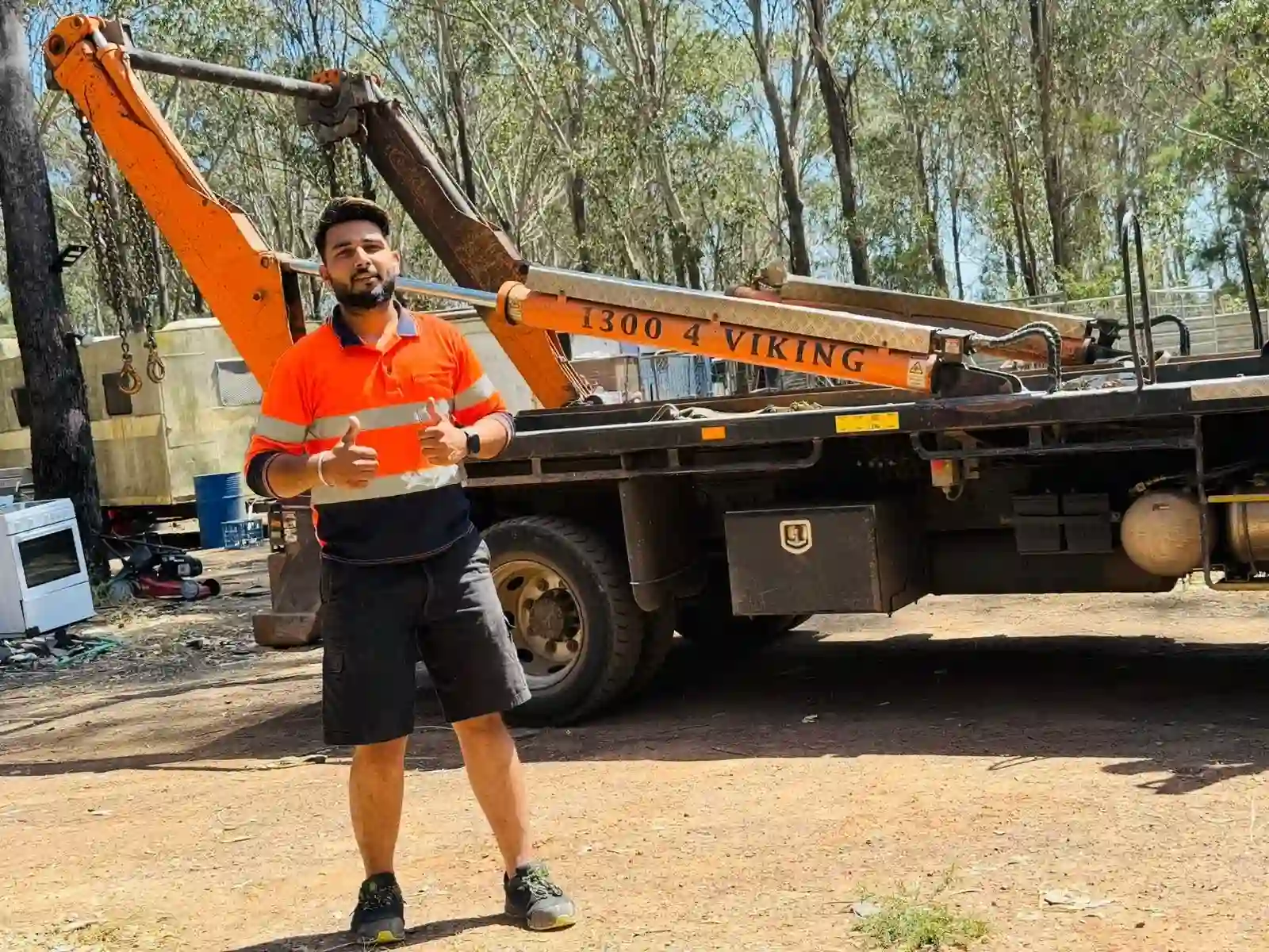 Skip bin filled with renovation waste ready for pickup