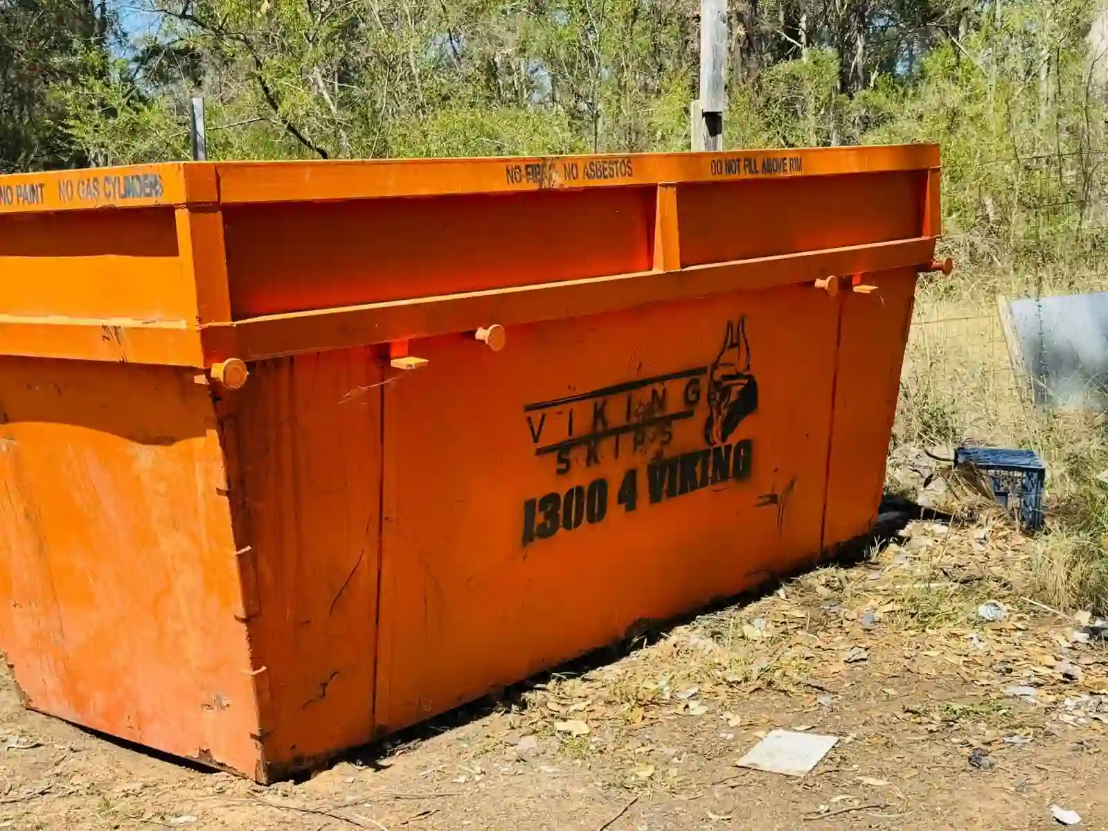 Viking Skips bin at a commercial site